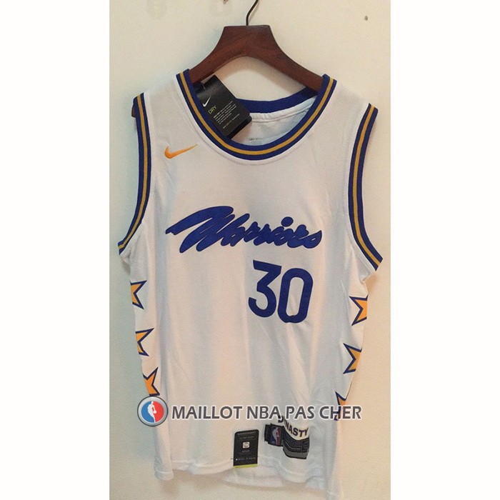 Maillot Golden State Warriors Stephen Curry NO 30 Champs Whitestars 2022-23 Blanc